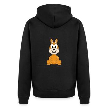 KÄNGURU - TIER - AUSTRALIEN - KINDER - BABY - Unisex Premium Bio Zip Hoodie - Schwarz - Hinten - Nico (187cm)