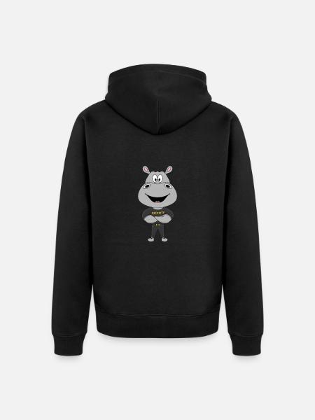 NILPFERD - HIPPO - BODYGUARD - SECURITY - TIER - Unisex Premium Bio Zip Hoodie - Schwarz