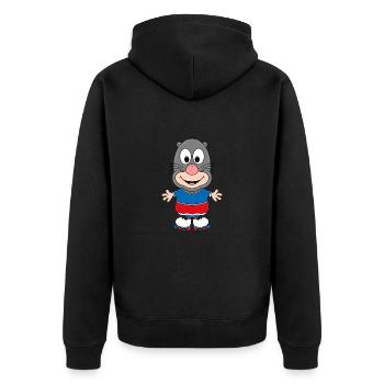 INLINE SKATES - INLINER - MAULWURF - SPORT - TIER - Unisex Premium Bio Zip Hoodie - Schwarz - Hinten - Nico (187cm)