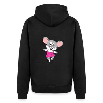 TANZMAUS - MAUS - TANZEN - TÄNZERIN - Unisex Premium Bio Zip Hoodie - Schwarz - Hinten - Nico (187cm)
