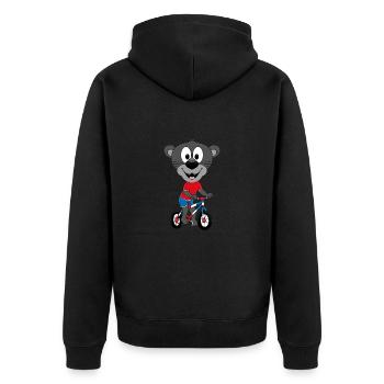 PANTHER - FAHRRAD - TIER - TIERISCH - BIKER - Unisex Premium Bio Zip Hoodie - Schwarz - Hinten - Nico (187cm)