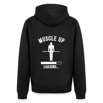 Street Workout Muscle Up Humour Sport Musculation - Veste à capuche bio Premium Unisexe - noir - Dos - Nico (187cm)