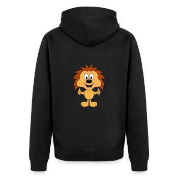 IGEL - LIKE - LIKEN - MÖGEN - DAUMEN HOCH - TIER - Unisex Premium Bio Zip Hoodie - Schwarz - Hinten - Nico (187cm)