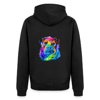 Bordeaux Great Dane design in color - Unisex Premium Organic Zip Hoodie - black - Back - Nico (187cm)