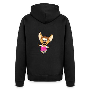 HYÄNE - TANZEN - TÄNZERIN - BALLETT - BALLERINA - Unisex Premium Bio Zip Hoodie - Schwarz - Hinten - Nico (187cm)