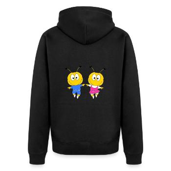 BIENEN - BIENE - TANZEN - BIENENTANZ - LIEBE - Unisex Premium Bio Zip Hoodie - Schwarz - Hinten - Nico (187cm)