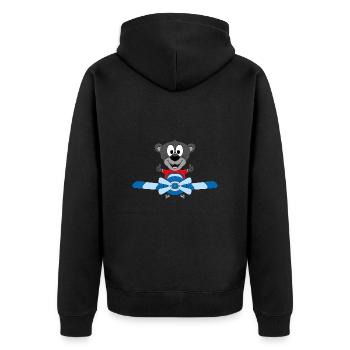PANTHER - FLUGZEUG - PILOT - FLIEGEN - TIER - FUN - Unisex Premium Bio Zip Hoodie - Schwarz - Hinten - Nico (187cm)