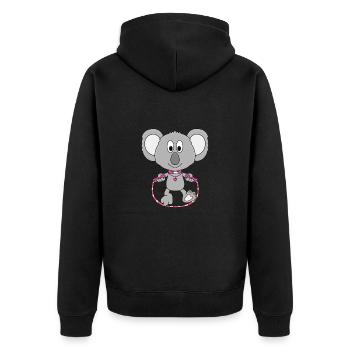 SPRINGSEIL - SEILSPRINGEN - KOALA - BABY - KIND - Unisex Premium Bio Zip Hoodie - Schwarz - Hinten - Nico (187cm)