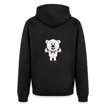 EISBÄR - KOCH - BÄCKER - BERUF - TIER - JOB - Unisex Premium Bio Zip Hoodie - Schwarz - Hinten - Nico (187cm)