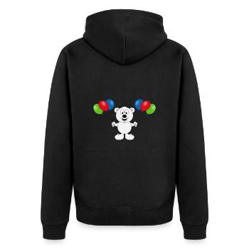 LUFTBALLONS - EISBÄR - TIER - KIND - BABY - Unisex Premium Bio Zip Hoodie - Schwarz - Hinten - Nico (187cm)