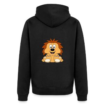 IGEL - TIER - KIND - BABY - TIERISCH - Unisex Premium Bio Zip Hoodie - Schwarz - Hinten - Nico (187cm)