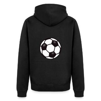 FUßBALL - SPORT - FUßBALLSPIELER - BALLSPORT - Unisex Premium Bio Zip Hoodie - Schwarz - Hinten - Nico (187cm)