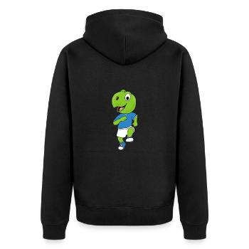 SCHILDKRÖTE - LAUFEN - JOGGEN - SPORT - TIER - Unisex Premium Bio Zip Hoodie - Schwarz - Hinten - Nico (187cm)