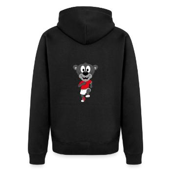 LAUFEN - JOGGEN - MARATHON - SPORT - PANTHER - Unisex Premium Bio Zip Hoodie - Schwarz - Hinten - Nico (187cm)