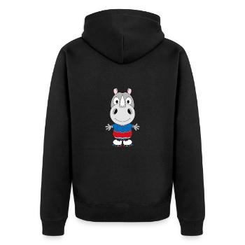 NASHORN - INLINE SKATES - SPORT - TIER - BABY - Unisex Premium Bio Zip Hoodie - Schwarz - Hinten - Nico (187cm)