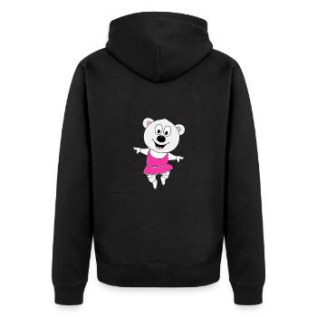 EISBÄR - TANZEN - BALLETT - BALLERINA - TIERISCH - Unisex Premium Bio Zip Hoodie - Schwarz - Hinten - Nico (187cm)