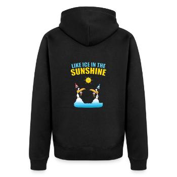 PINGUINE - EIS - LIEBE - TIERISCH - KIND - BABY - Unisex Premium Bio Zip Hoodie - Schwarz - Hinten - Nico (187cm)
