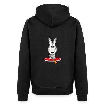 KAJAK - KANU - ESEL - TIER - KIND - BABY - Unisex Premium Bio Zip Hoodie - Schwarz - Hinten - Nico (187cm)