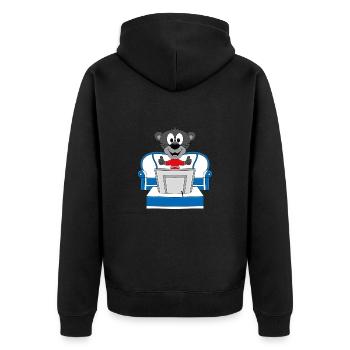 PANTHER - TV - FERNSEHEN - TIER - Unisex Premium Bio Zip Hoodie - Schwarz - Hinten - Nico (187cm)