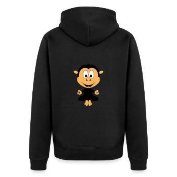 SCHWARZES SCHAF - YOGA - PILATES - TIER - Unisex Premium Bio Zip Hoodie - Schwarz - Hinten - Nico (187cm)