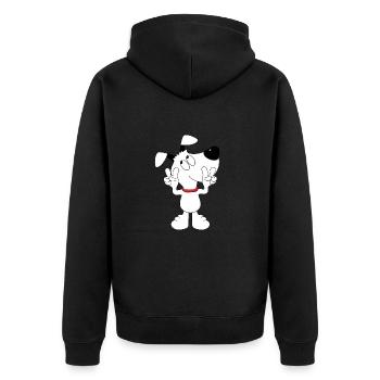 HUND - TIER - KIND - BABY - Unisex Premium Bio Zip Hoodie - Schwarz - Hinten - Nico (187cm)