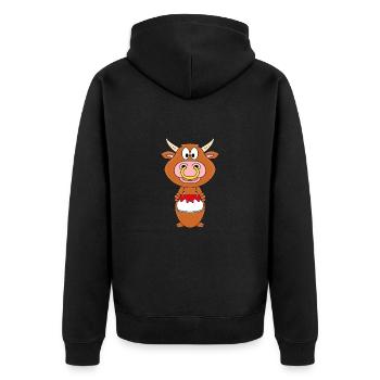 BULLE - RIND - STIER - KUH - GEBURTSTAG - TIER - Unisex Premium Bio Zip Hoodie - Schwarz - Hinten - Nico (187cm)