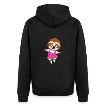 FAULTIER - TANZEN - TÄNZERIN - BALLETT - BALLERINA - Unisex Premium Bio Zip Hoodie - Schwarz - Hinten - Nico (187cm)