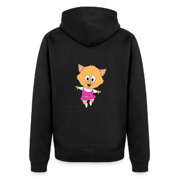 KATZE - TANZEN - TÄNZERIN - BALLETT - BALLERINA - Unisex Premium Bio Zip Hoodie - Schwarz - Hinten - Nico (187cm)