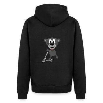 PANTHER - ROLLER - TIER - KIND - BABY - Unisex Premium Bio Zip Hoodie - Schwarz - Hinten - Nico (187cm)
