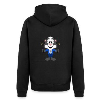 STINKTIER - ZAUBERER - TIER - KIND - BABY - Unisex Premium Bio Zip Hoodie - Schwarz - Hinten - Nico (187cm)