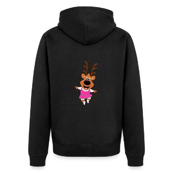 REH - TANZEN - BALLETT - BALLERINA - TÄNZERIN - Unisex Premium Bio Zip Hoodie - Schwarz - Hinten - Nico (187cm)