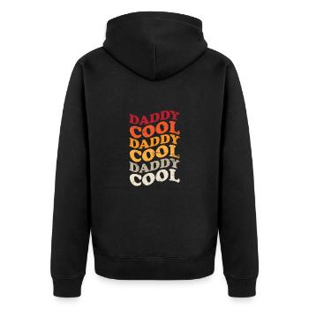 Daddy Cool Father Retro - Unisex Premium Organic Zip Hoodie - black - Back - Nico (187cm)