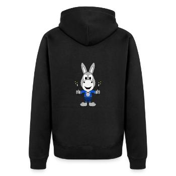 ZAUBERER - ESEL - TIER - TIERISCH - KIND - BABY - Unisex Premium Bio Zip Hoodie - Schwarz - Hinten - Nico (187cm)