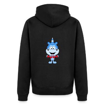 EINHORN - LIEBE - LOVE - KIND - BABY - VERLIEBT - Unisex Premium Bio Zip Hoodie - Schwarz - Hinten - Nico (187cm)