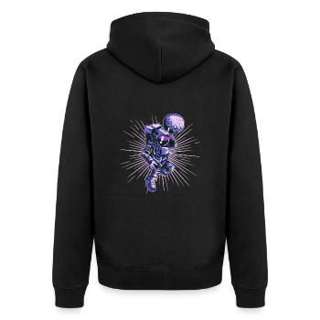 Astronaut Space Space Spaceship - Unisex Premium Organic Zip Hoodie - black - Back - Nico (187cm)