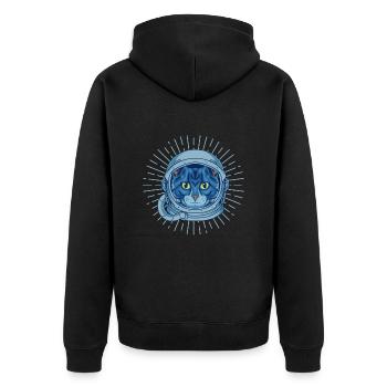Cat Space Scifi - Veste à capuche bio Premium Unisexe - noir - Dos - Nico (187cm)