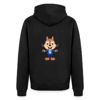 EICHHÖRNCHEN - ZAUBERER - ZAUBERN - MAGIE - TIER - Unisex Premium Bio Zip Hoodie - Schwarz - Hinten - Nico (187cm)