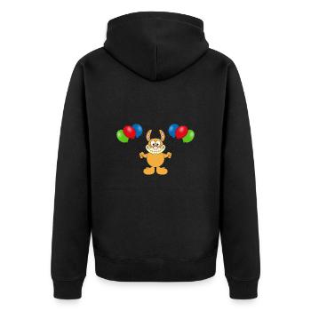 HASE - OSTERHASE - LUFTBALLONS - TIER - TIERISCH - Unisex Premium Bio Zip Hoodie - Schwarz - Hinten - Nico (187cm)