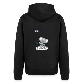 KOALA - KITE - KITESURFEN - KITESURFER - KITEN - Unisex Premium Bio Zip Hoodie - Schwarz - Hinten - Nico (187cm)