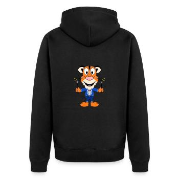 ZAUBERER - TIGER - ZAUBERN - ZAUBEREI - TIER - Unisex Premium Bio Zip Hoodie - Schwarz - Hinten - Nico (187cm)