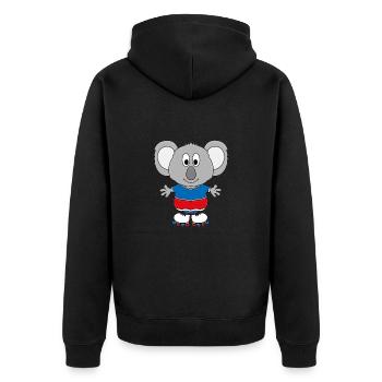 KOALA - INLINER - SPORT - FITNESS - TIER - Unisex Premium Bio Zip Hoodie - Schwarz - Hinten - Nico (187cm)