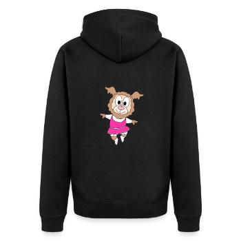 BALLERINA - BALLETT - TANZEN - LAMA - ALPAKA - Unisex Premium Bio Zip Hoodie - Schwarz - Hinten - Nico (187cm)