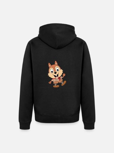 WANDERN - EICHHÖRNCHEN - BERGE - TIER - Unisex Premium Bio Zip Hoodie - Schwarz