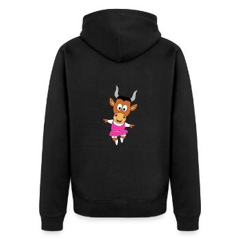 TANZEN - TÄNZERIN - BALLETT - BALLERINA - STIER - Unisex Premium Bio Zip Hoodie - Schwarz - Hinten - Nico (187cm)
