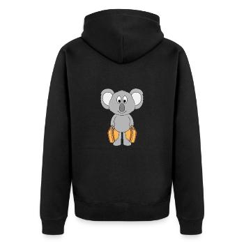 KOALA - TIER - KOFFER - AUSWANDERER - REISE - Unisex Premium Bio Zip Hoodie - Schwarz - Hinten - Nico (187cm)