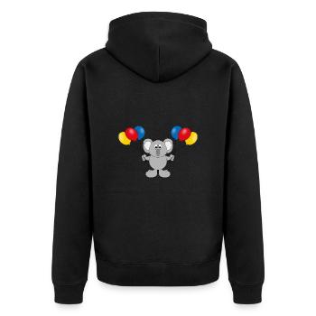 KOALA - LUFTBALLONS - TIER - KIND - BABY - PARTY - Unisex Premium Bio Zip Hoodie - Schwarz - Hinten - Nico (187cm)