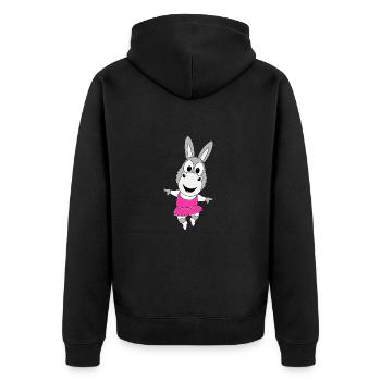 TANZEN - BALLETT - BALLERINA - ESEL - TIER - Unisex Premium Bio Zip Hoodie - Schwarz - Hinten - Nico (187cm)