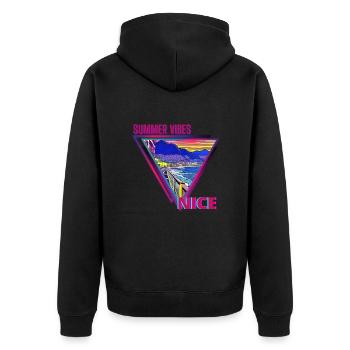 Summer Vibes Nice - Unisex Premium Organic Zip Hoodie - black - Back - Nico (187cm)