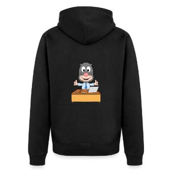 ARBEIT - JOB - BÜRO - CHEF - MITARBEITER - BERUF - Unisex Premium Bio Zip Hoodie - Schwarz - Hinten - Nico (187cm)