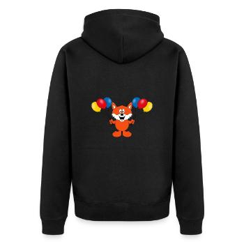 LUFTBALLONS - FUCHS - TIER - KIND - BABY - Unisex Premium Bio Zip Hoodie - Schwarz - Hinten - Nico (187cm)